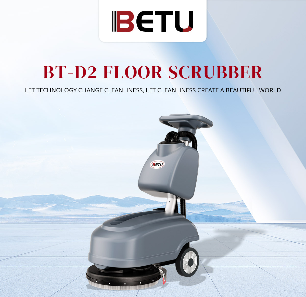 BETU BT-D2 Walk Behind Floor Scrubber