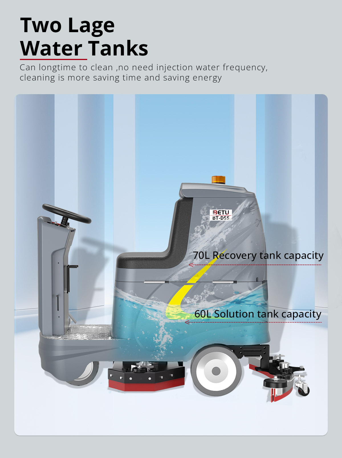 BETU BT-D5 Ride On Floor Scrubber 