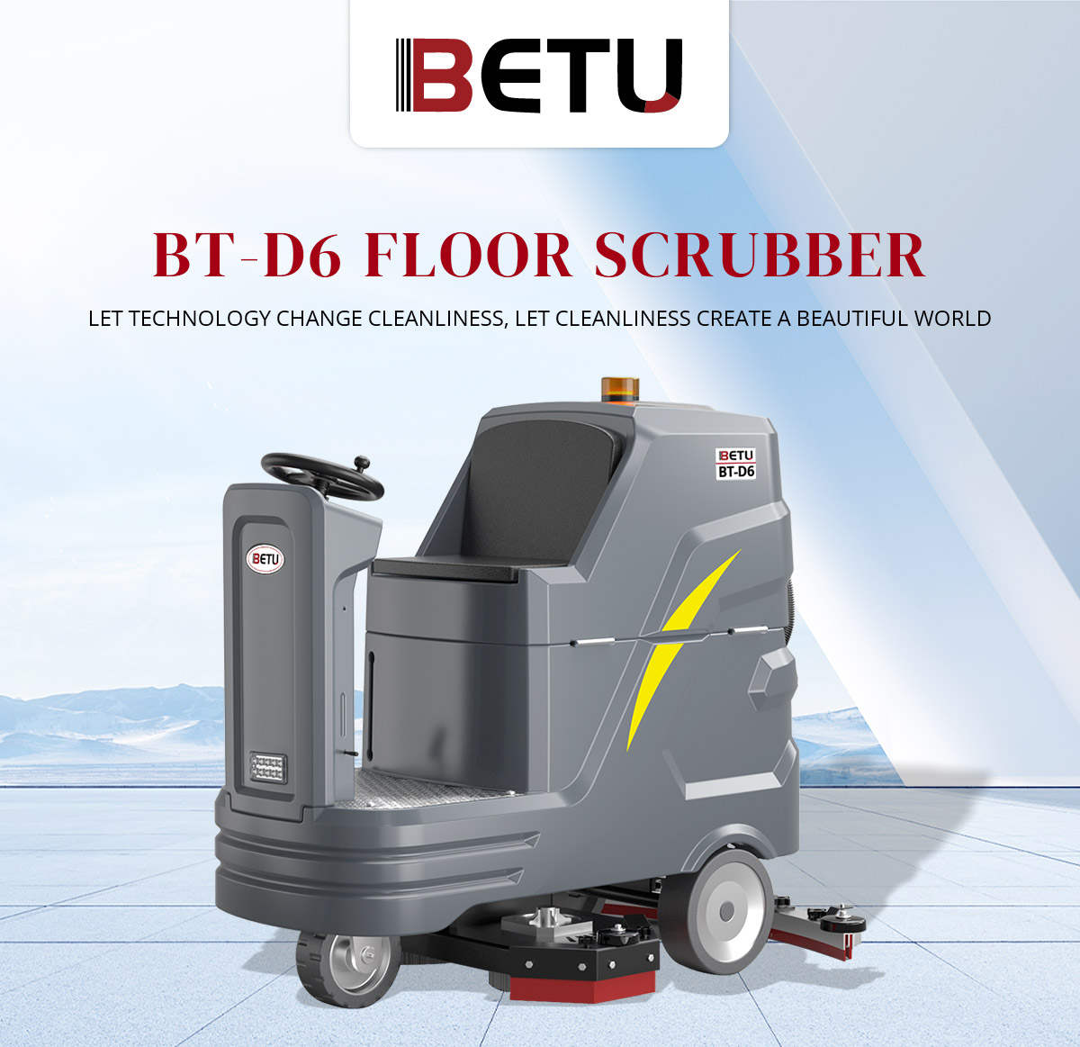 BT-D6 In Stock Heavy Duty Ride-On Floor Scrubber