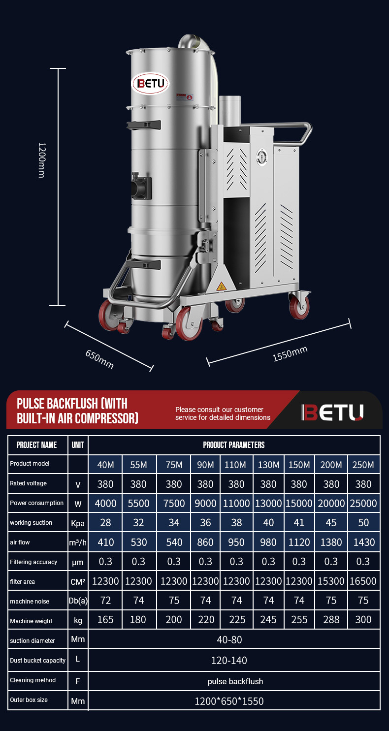 BT-40M Pulse Air Compressor Industrial Vacuum Cleaner
