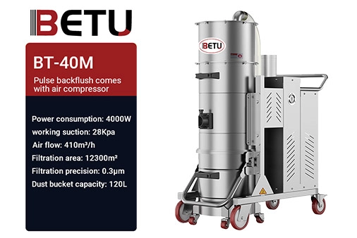 BETU BT-40M Pulse Air Compressor Industrial Vacuum Cleaner