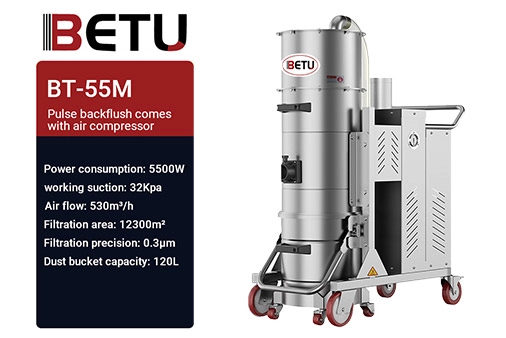 BETU BT-55M Pulse Air Compressor Industrial Vacuum Cleaner